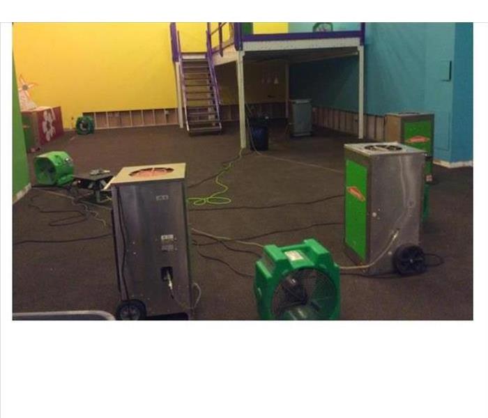 Room with SERVPRO drying equipment 