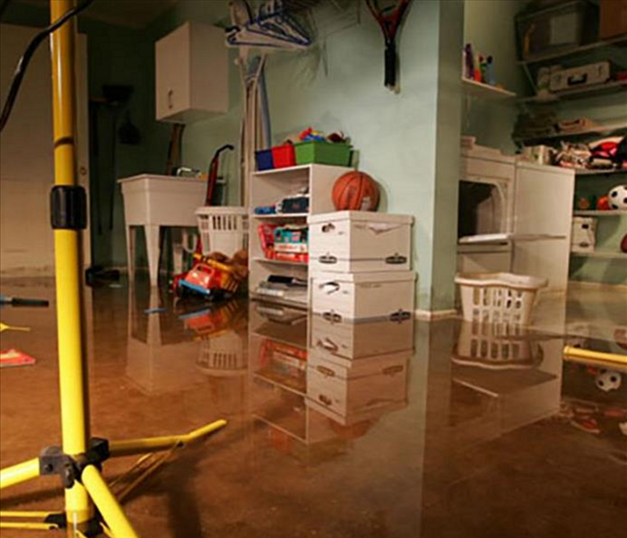 Indoor flood caused by broken pipes